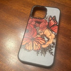 iPhone 13 Pro Max mag safe orange butterfly floral casetify case